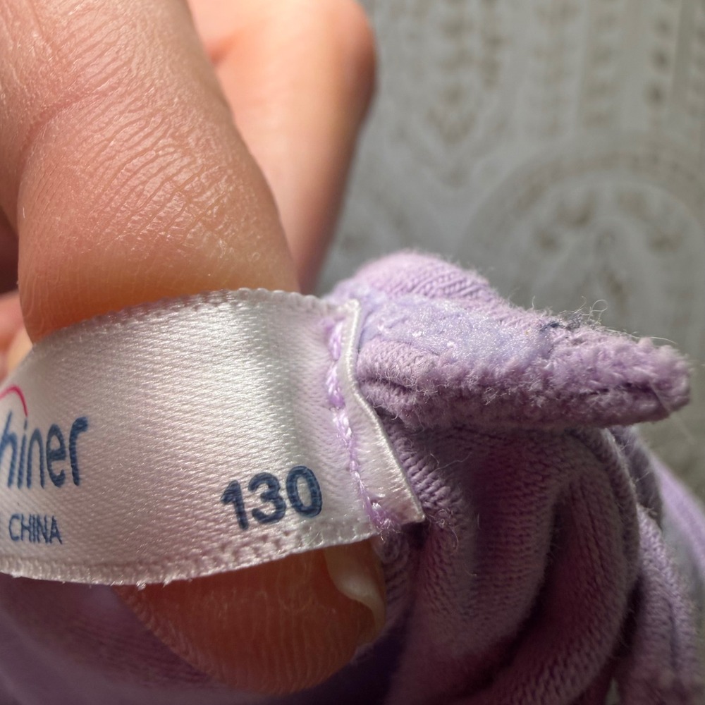 Arshiner Girls Lavender Long Sleeve Rhinestone Ballet Dance Leotard Dress 130 S - Picture 7 of 7